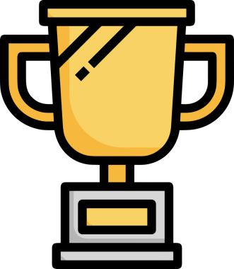 Kazanan ikon sembolü, ödül ödülünün renk tasarımı ile tasarımı ile tasvir edilmesi, modern grafik sanatları dijital tasarımı için mükemmel bir başarı ve zafer sembolü.