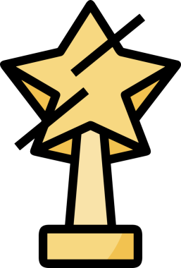 Kazanan ikon sembolü, ödül ödülünün renk tasarımı ile tasarımı ile tasvir edilmesi, modern grafik sanatları dijital tasarımı için mükemmel bir başarı ve zafer sembolü.