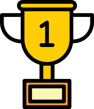 Kazanan ikon sembolü, ödül ödülünün renk tasarımı ile tasarımı ile tasvir edilmesi, modern grafik sanatları dijital tasarımı için mükemmel bir başarı ve zafer sembolü.