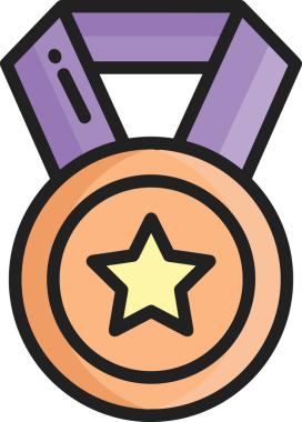 Kazanan ikon sembolü, ödül ödülünün renk tasarımı ile tasarımı ile tasvir edilmesi, modern grafik sanatları dijital tasarımı için mükemmel bir başarı ve zafer sembolü.