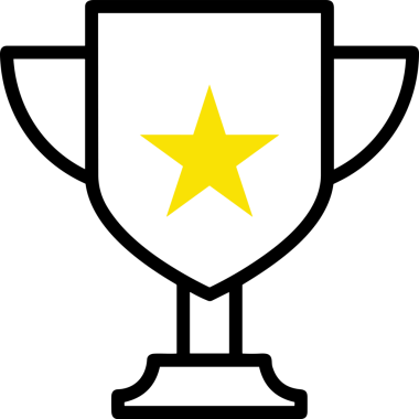 Kazanan ikon sembolü, ödül ödülünün renk tasarımı ile tasarımı ile tasvir edilmesi, modern grafik sanatları dijital tasarımı için mükemmel bir başarı ve zafer sembolü.