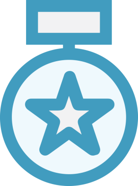 Kazanan ikon sembolü, ödül ödülünün renk tasarımı ile tasarımı ile tasvir edilmesi, modern grafik sanatları dijital tasarımı için mükemmel bir başarı ve zafer sembolü.