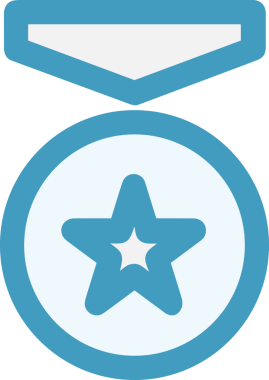 Kazanan ikon sembolü, ödül ödülünün renk tasarımı ile tasarımı ile tasvir edilmesi, modern grafik sanatları dijital tasarımı için mükemmel bir başarı ve zafer sembolü.