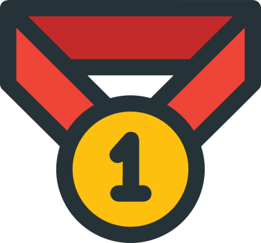 Kazanan ikon sembolü, ödül ödülünün renk tasarımı ile tasarımı ile tasvir edilmesi, modern grafik sanatları dijital tasarımı için mükemmel bir başarı ve zafer sembolü.