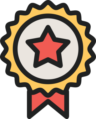 Kazanan ikon sembolü, ödül ödülünün renk tasarımı ile tasarımı ile tasvir edilmesi, modern grafik sanatları dijital tasarımı için mükemmel bir başarı ve zafer sembolü.