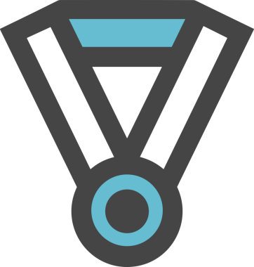 Kazanan ikon sembolü, ödül ödülünün renk tasarımı ile tasarımı ile tasvir edilmesi, modern grafik sanatları dijital tasarımı için mükemmel bir başarı ve zafer sembolü.