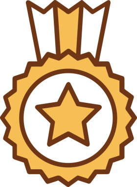 Kazanan ikon sembolü, ödül ödülünün renk tasarımı ile tasarımı ile tasvir edilmesi, modern grafik sanatları dijital tasarımı için mükemmel bir başarı ve zafer sembolü.