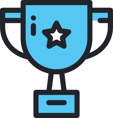 Kazanan ikon sembolü, ödül ödülünün renk tasarımı ile tasarımı ile tasvir edilmesi, modern grafik sanatları dijital tasarımı için mükemmel bir başarı ve zafer sembolü.