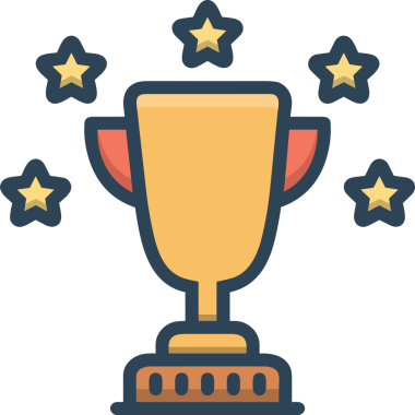 Kazanan ikon sembolü, ödül ödülünün renk tasarımı ile tasarımı ile tasvir edilmesi, modern grafik sanatları dijital tasarımı için mükemmel bir başarı ve zafer sembolü.