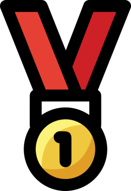 Kazanan ikon sembolü, ödül ödülünün renk tasarımı ile tasarımı ile tasvir edilmesi, modern grafik sanatları dijital tasarımı için mükemmel bir başarı ve zafer sembolü.