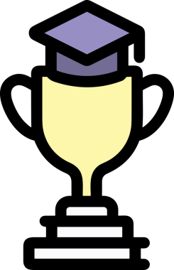 Kazanan ikon sembolü, ödül ödülünün renk tasarımı ile tasarımı ile tasvir edilmesi, modern grafik sanatları dijital tasarımı için mükemmel bir başarı ve zafer sembolü.