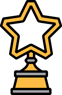 Kazanan ikon sembolü, ödül ödülünün renk tasarımı ile tasarımı ile tasvir edilmesi, modern grafik sanatları dijital tasarımı için mükemmel bir başarı ve zafer sembolü.