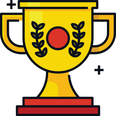 Kazanan ikon sembolü, ödül ödülünün renk tasarımı ile tasarımı ile tasvir edilmesi, modern grafik sanatları dijital tasarımı için mükemmel bir başarı ve zafer sembolü.