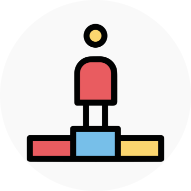 Kazanan ikon sembolü, ödül ödülünün renk tasarımı ile tasarımı ile tasvir edilmesi, modern grafik sanatları dijital tasarımı için mükemmel bir başarı ve zafer sembolü.