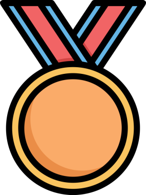 Kazanan ikon sembolü, ödül ödülünün renk tasarımı ile tasarımı ile tasvir edilmesi, modern grafik sanatları dijital tasarımı için mükemmel bir başarı ve zafer sembolü.