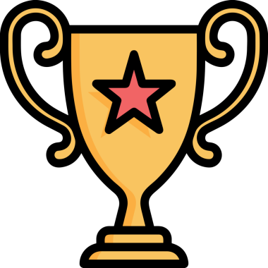 Kazanan ikon sembolü, ödül ödülünün renk tasarımı ile tasarımı ile tasvir edilmesi, modern grafik sanatları dijital tasarımı için mükemmel bir başarı ve zafer sembolü.