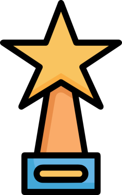 Kazanan ikon sembolü, ödül ödülünün renk tasarımı ile tasarımı ile tasvir edilmesi, modern grafik sanatları dijital tasarımı için mükemmel bir başarı ve zafer sembolü.