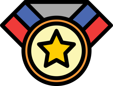 Kazanan ikon sembolü, ödül ödülünün renk tasarımı ile tasarımı ile tasvir edilmesi, modern grafik sanatları dijital tasarımı için mükemmel bir başarı ve zafer sembolü.