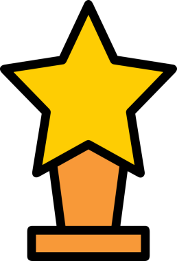 Kazanan ikon sembolü, ödül ödülünün renk tasarımı ile tasarımı ile tasvir edilmesi, modern grafik sanatları dijital tasarımı için mükemmel bir başarı ve zafer sembolü.