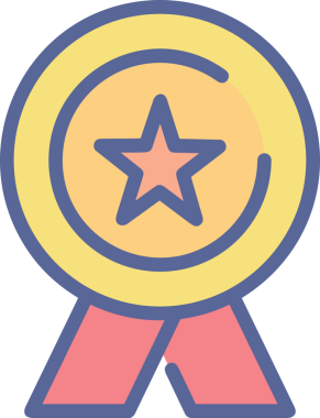 Kazanan ikon sembolü, ödül ödülünün renk tasarımı ile tasarımı ile tasvir edilmesi, modern grafik sanatları dijital tasarımı için mükemmel bir başarı ve zafer sembolü.