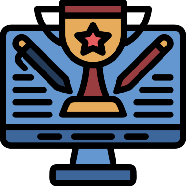 Kazanan ikon sembolü, ödül ödülünün renk tasarımı ile tasarımı ile tasvir edilmesi, modern grafik sanatları dijital tasarımı için mükemmel bir başarı ve zafer sembolü.