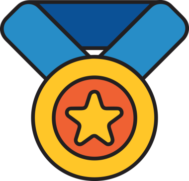 Kazanan ikon sembolü, ödül ödülünün renk tasarımı ile tasarımı ile tasvir edilmesi, modern grafik sanatları dijital tasarımı için mükemmel bir başarı ve zafer sembolü.