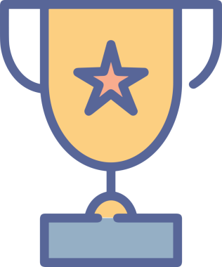 Kazanan ikon sembolü, ödül ödülünün renk tasarımı ile tasarımı ile tasvir edilmesi, modern grafik sanatları dijital tasarımı için mükemmel bir başarı ve zafer sembolü.