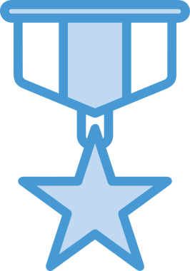 Kazanan ikon sembolü, ödül ödülünün renk tasarımı ile tasarımı ile tasvir edilmesi, modern grafik sanatları dijital tasarımı için mükemmel bir başarı ve zafer sembolü.