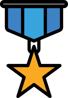 Kazanan ikon sembolü, ödül ödülünün renk tasarımı ile tasarımı ile tasvir edilmesi, modern grafik sanatları dijital tasarımı için mükemmel bir başarı ve zafer sembolü.