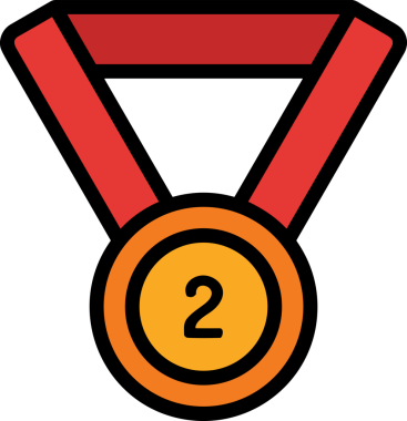 Kazanan ikon sembolü, ödül ödülünün renk tasarımı ile tasarımı ile tasvir edilmesi, modern grafik sanatları dijital tasarımı için mükemmel bir başarı ve zafer sembolü.