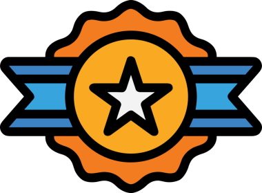 Kazanan ikon sembolü, ödül ödülünün renk tasarımı ile tasarımı ile tasvir edilmesi, modern grafik sanatları dijital tasarımı için mükemmel bir başarı ve zafer sembolü.