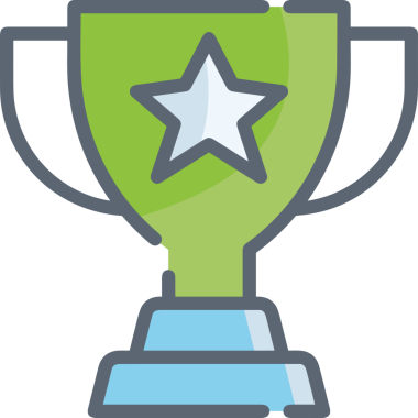 Kazanan ikon sembolü, ödül ödülünün renk tasarımı ile tasarımı ile tasvir edilmesi, modern grafik sanatları dijital tasarımı için mükemmel bir başarı ve zafer sembolü.