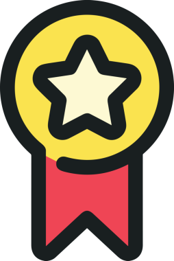 Kazanan ikon sembolü, ödül ödülünün renk tasarımı ile tasarımı ile tasvir edilmesi, modern grafik sanatları dijital tasarımı için mükemmel bir başarı ve zafer sembolü.