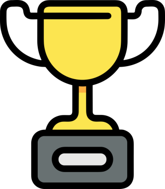 Kazanan ikon sembolü, ödül ödülünün renk tasarımı ile tasarımı ile tasvir edilmesi, modern grafik sanatları dijital tasarımı için mükemmel bir başarı ve zafer sembolü.