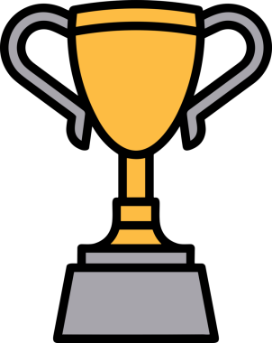 Kazanan ikon sembolü, ödül ödülünün renk tasarımı ile tasarımı ile tasvir edilmesi, modern grafik sanatları dijital tasarımı için mükemmel bir başarı ve zafer sembolü.