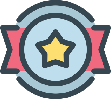 Kazanan ikon sembolü, ödül ödülünün renk tasarımı ile tasarımı ile tasvir edilmesi, modern grafik sanatları dijital tasarımı için mükemmel bir başarı ve zafer sembolü.