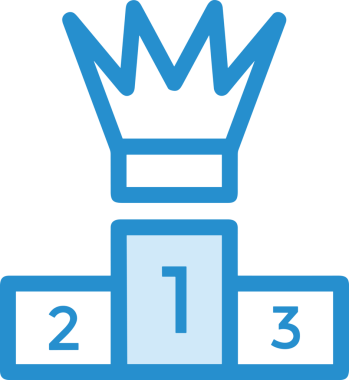 Kazanan ikon sembolü, ödül ödülünün renk tasarımı ile tasarımı ile tasvir edilmesi, modern grafik sanatları dijital tasarımı için mükemmel bir başarı ve zafer sembolü.