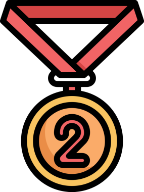 Kazanan ikon sembolü, ödül ödülünün renk tasarımı ile tasarımı ile tasvir edilmesi, modern grafik sanatları dijital tasarımı için mükemmel bir başarı ve zafer sembolü.