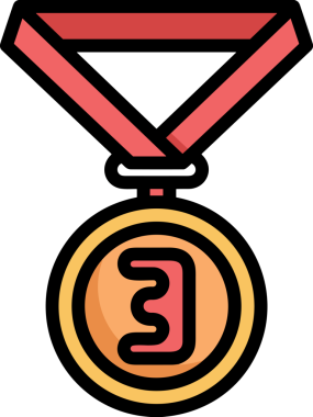 Kazanan ikon sembolü, ödül ödülünün renk tasarımı ile tasarımı ile tasvir edilmesi, modern grafik sanatları dijital tasarımı için mükemmel bir başarı ve zafer sembolü.