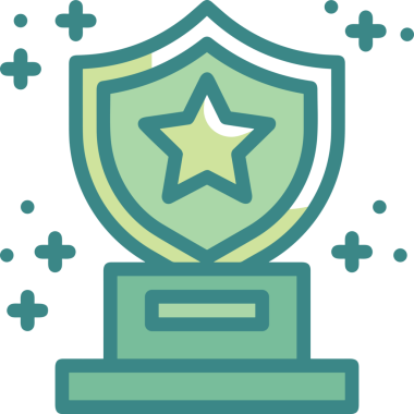 Kazanan ikon sembolü, ödül ödülünün renk tasarımı ile tasarımı ile tasvir edilmesi, modern grafik sanatları dijital tasarımı için mükemmel bir başarı ve zafer sembolü.