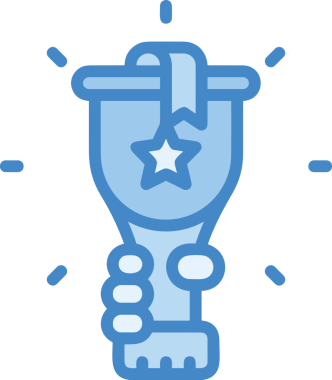 Kazanan ikon sembolü, ödül ödülünün renk tasarımı ile tasarımı ile tasvir edilmesi, modern grafik sanatları dijital tasarımı için mükemmel bir başarı ve zafer sembolü.