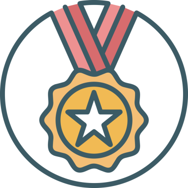 Kazanan ikon sembolü, ödül ödülünün renk tasarımı ile tasarımı ile tasvir edilmesi, modern grafik sanatları dijital tasarımı için mükemmel bir başarı ve zafer sembolü.