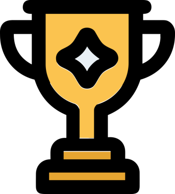 Kazanan ikon sembolü, ödül ödülünün renk tasarımı ile tasarımı ile tasvir edilmesi, modern grafik sanatları dijital tasarımı için mükemmel bir başarı ve zafer sembolü.