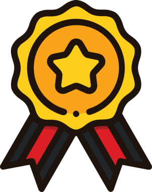 Kazanan ikon sembolü, ödül ödülünün renk tasarımı ile tasarımı ile tasvir edilmesi, modern grafik sanatları dijital tasarımı için mükemmel bir başarı ve zafer sembolü.