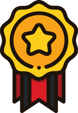 Kazanan ikon sembolü, ödül ödülünün renk tasarımı ile tasarımı ile tasvir edilmesi, modern grafik sanatları dijital tasarımı için mükemmel bir başarı ve zafer sembolü.