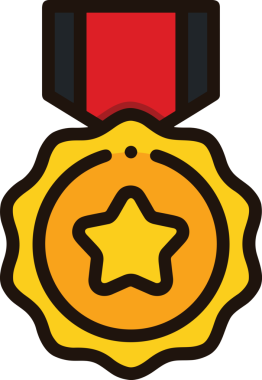 Kazanan ikon sembolü, ödül ödülünün renk tasarımı ile tasarımı ile tasvir edilmesi, modern grafik sanatları dijital tasarımı için mükemmel bir başarı ve zafer sembolü.