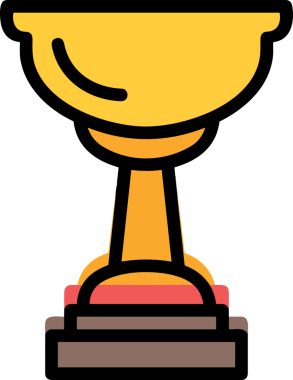 Kazanan ikon sembolü, ödül ödülünün renk tasarımı ile tasarımı ile tasvir edilmesi, modern grafik sanatları dijital tasarımı için mükemmel bir başarı ve zafer sembolü.