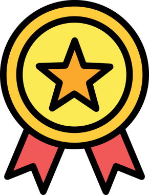 Kazanan ikon sembolü, ödül ödülünün renk tasarımı ile tasarımı ile tasvir edilmesi, modern grafik sanatları dijital tasarımı için mükemmel bir başarı ve zafer sembolü.