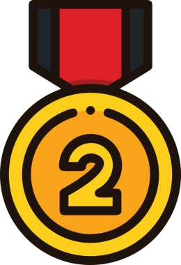 Kazanan ikon sembolü, ödül ödülünün renk tasarımı ile tasarımı ile tasvir edilmesi, modern grafik sanatları dijital tasarımı için mükemmel bir başarı ve zafer sembolü.