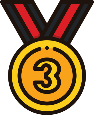 Kazanan ikon sembolü, ödül ödülünün renk tasarımı ile tasarımı ile tasvir edilmesi, modern grafik sanatları dijital tasarımı için mükemmel bir başarı ve zafer sembolü.